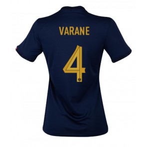 France Raphael Varane #4 Replica Home Stadium Shirt for Women World Cup 2022 Short Sleeve